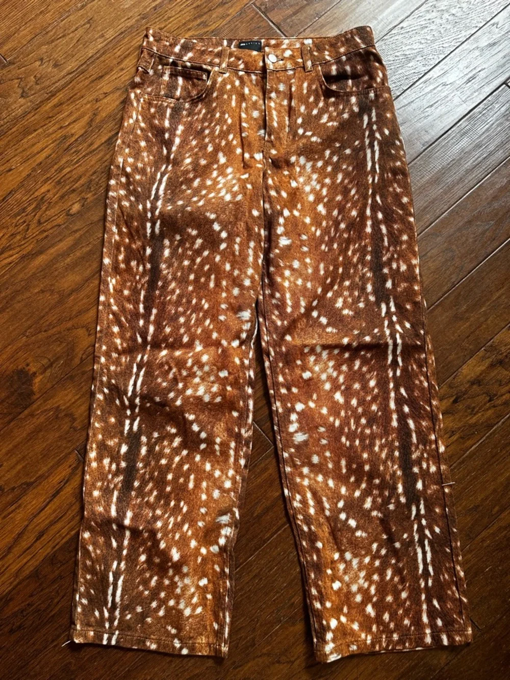 ASOS Brown Spotted Wide Leg Pants US 8 - Picture 3 of 8